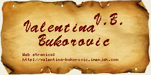 Valentina Bukorović vizit kartica